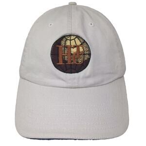 Fahrenheit Baseball Cap Beige Blue OS Strapback Hat Embroidered Globe Logo